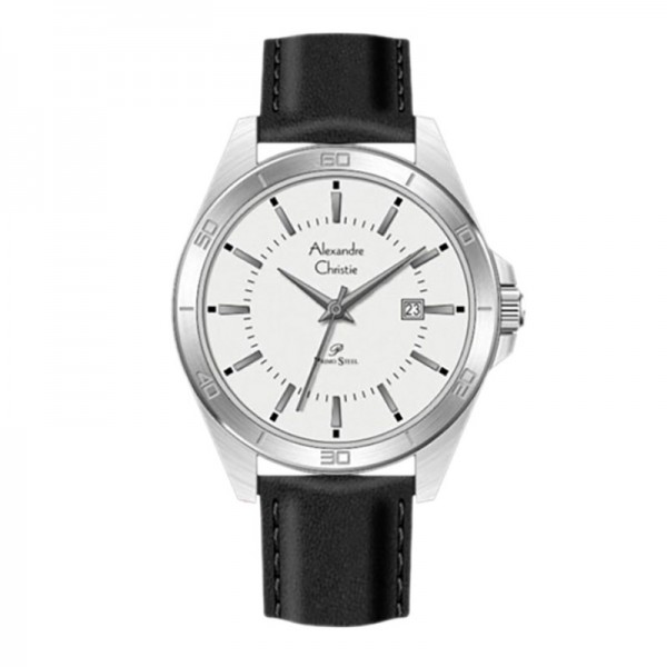 Alexandre Christie AC 1011 Silver White Leather Man MDLSSSL Alexandre Christie AC 1011 Silver White Leather Man MDLSSSL